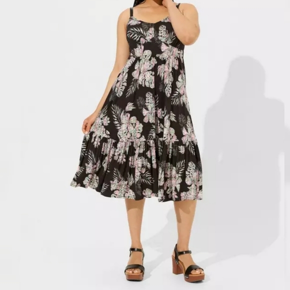 torrid Dresses & Skirts - Torrid Midi Super Soft Tiered Dress